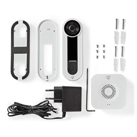 Nedis WIFICDP40CWT SmartLife Wi-Fi videodeurbel + app wit onderdelen