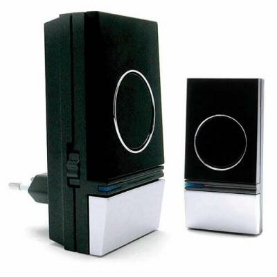 Avidsen 102326 draadloze deurbel zwart voorkant