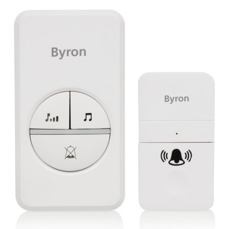 Byron DBY-23442 duurzame kinetische draadloze deurbelset voorzijde
