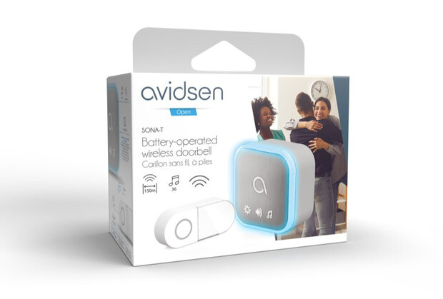 Avidsen Sona-T Battery draadloze deurbel met flitslicht op batterijen