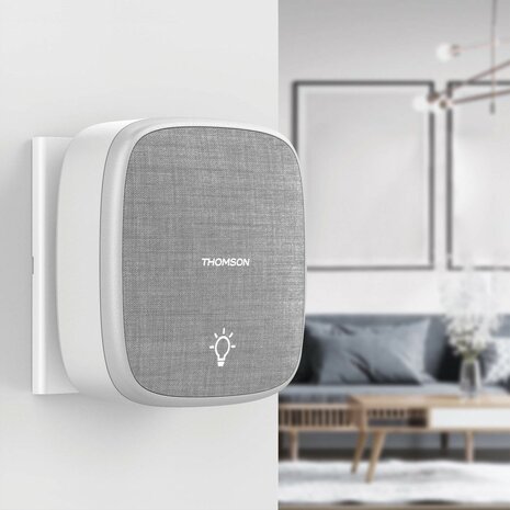 Thomson 513133 draadloze deurbel met kinetische knop en plug-in ontvanger in stopcontact