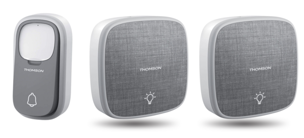 Thomson 513134 draadloze deurbel met kinetische knop en 2 batterij ontvangers