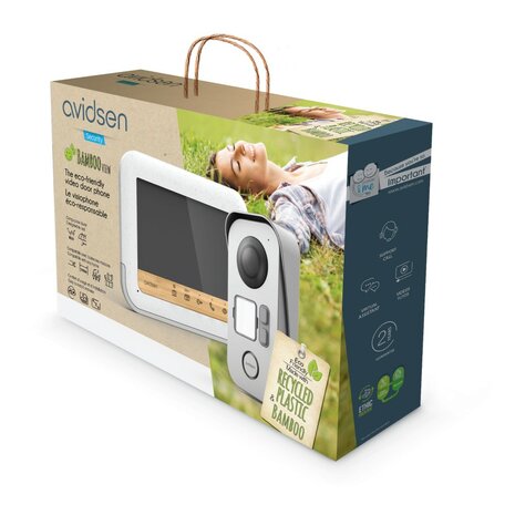 Avidsen 112282 bambooview milieuvriendelijke intercom met camera in verpakking