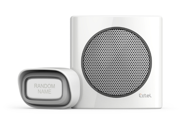 Extel diBi flash soft white draadloze deurbel 081738 voorzijde beldrukker ontvanger wit
