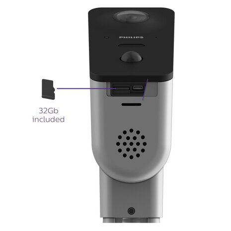 Philips WelcomeEye View Wi-Fi buitencamera FULLHD 2K met sd-kaart