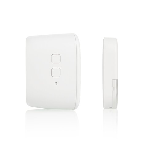 Byron DBY-24721 draadloze deurbel set volledig op batterijen wit zijkant