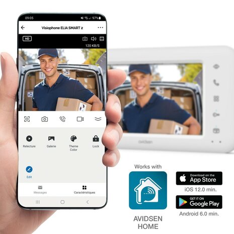 Avidsen 112302 Elia Smart 2 Wifi bedrade intercom met camera + app Avidsen Home App