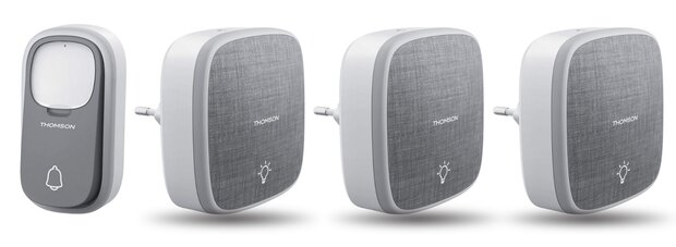 Thomson 513133 draadloze deurbel met kinetische knop en 3 plug-in ontvangers
