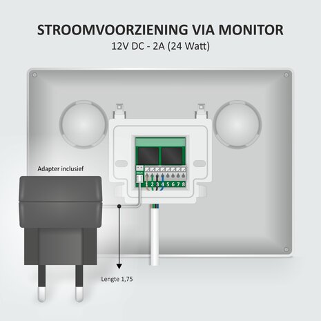 Elro DV4000-4 bedrade intercom deurbel voor 4 appartementen met schermen monitor achterzijde