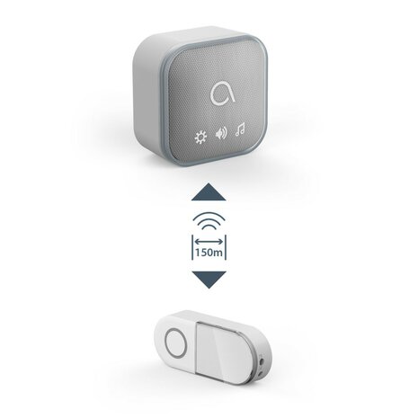 Avidsen Sona-T Battery draadloze deurbel met flitslicht op batterijen draadloos bereik