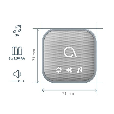 Avidsen Sona-T Battery draadloze deurbel met flitslicht op batterijen ontvanger