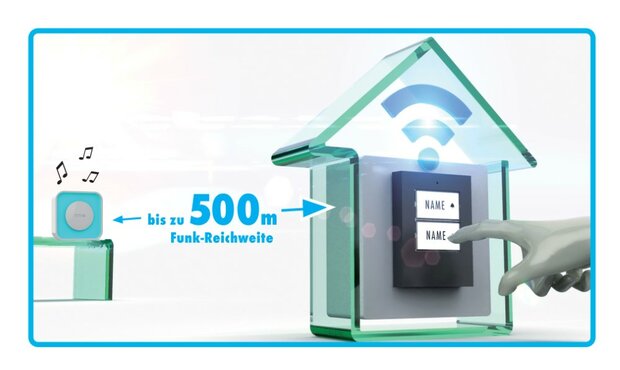 M-E BELL-8010 draadloze bewegingsmelder voor buiten met oplaadbare ontvanger – 300 meter bereik ontvanger