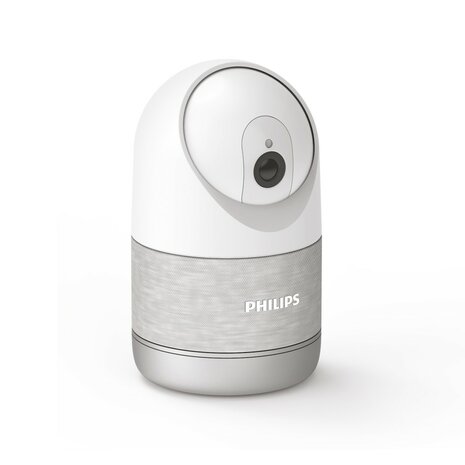 Philips WelcomeEye Look gemotoriseerde Wi-Fi binnencamera 2k schuinaanzicht