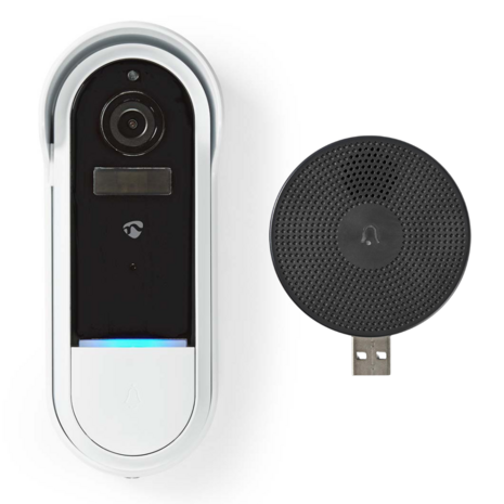 Nedis SmartLife WIFICDP30WT Wi-Fi videodeurbel wit + 1 ontvanger