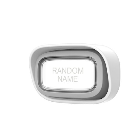 Extel diBi flash soft grey draadloze deurbel 081740 voorkant beldrukker met verwisselbaar naamplaatje