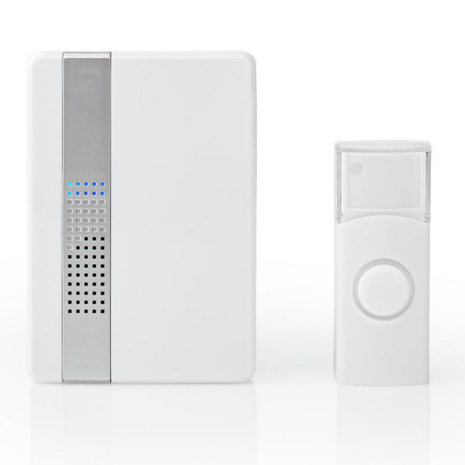 Nedis DOORB223CWT draadloze deurbel voorkant wit modern stijlvol