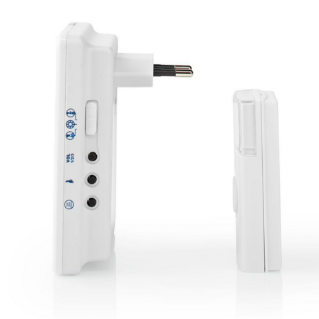 Nedis DOORB223CWT draadloze deurbel zijkant modern stijlvol