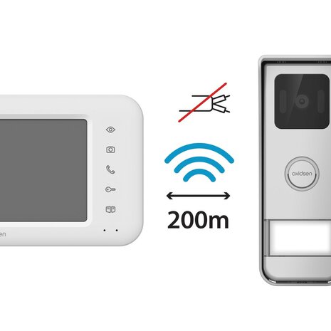 Avidsen 112296 Elia Solar Wave draadloze intercom met camera met scherm op zonne-energie