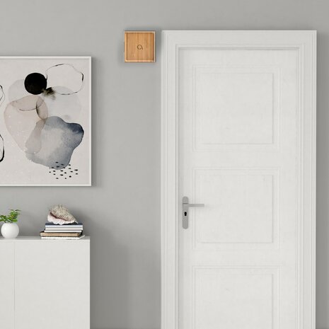 Avidsen 102506 Bamboo Square bedrade deurbel ontvanger aan muur