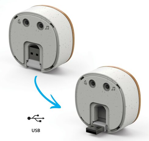Avidsen 102502 draadloze en kinetische deurbel bamboe met usb-ontvanger