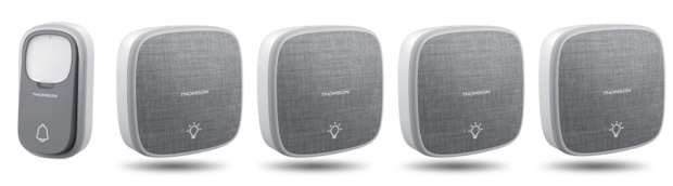 Thomson 513134 draadloze deurbel met kinetische knop en 4 batterij ontvangers