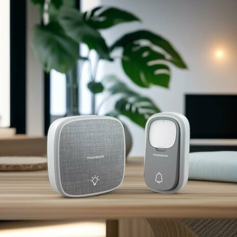 Thomson 513134 draadloze deurbel met kinetische knop en 4 batterij ontvangers