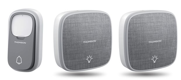 Thomson 513134 draadloze deurbel met kinetische knop en 2 batterij ontvangers
