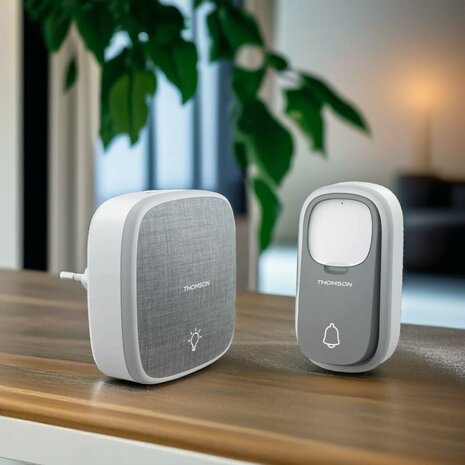 Thomson 513133 draadloze deurbel met kinetische knop en 3 plug-in ontvangers