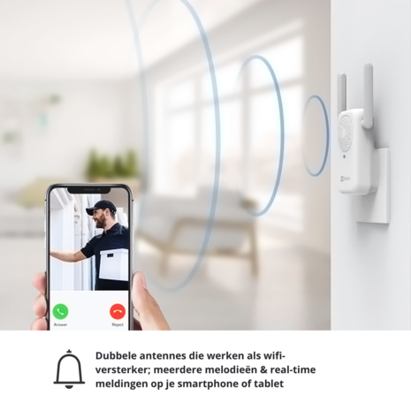 Ezviz CH1 Smart Wi-Fi gong voor het stopcontact werkt als wifi-versterker