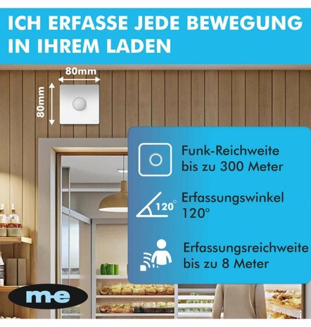 M-E BELL-8121 draadloze bewegingsmelder 300 meter bereik met batterij ontvanger