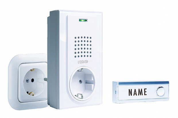 M-E FG2 draadloze deurbel 41011 beldrukker en plug-in ontvanger