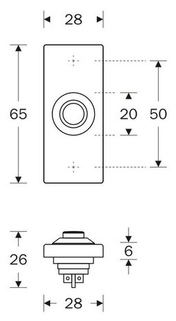 Artitec 95473 beldrukker rechthoekig messing mat zwart afmetingen