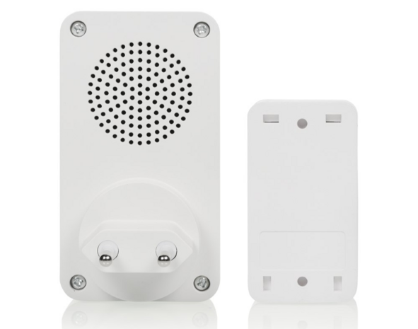 Byron DBY-23442 duurzame kinetische draadloze deurbelset achterzijde