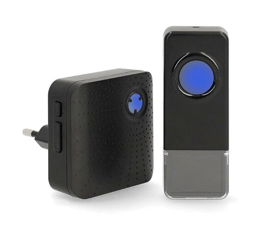 Nedis DOORB310BK draadloze deurbel 150 meter met plug-in ontvanger zwart