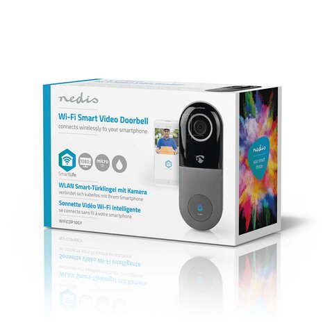 Nedis SmartLife WIFICDP10GY Wi-Fi videodeurbel in doos