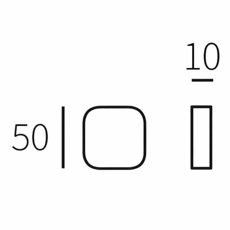 Studio Mariani Qbe beldrukker vierkant pvd gun metal afmetingen