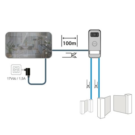 Avidsen MAYA 112291 bedrade videodeurbel met spiegeleffect specificaties