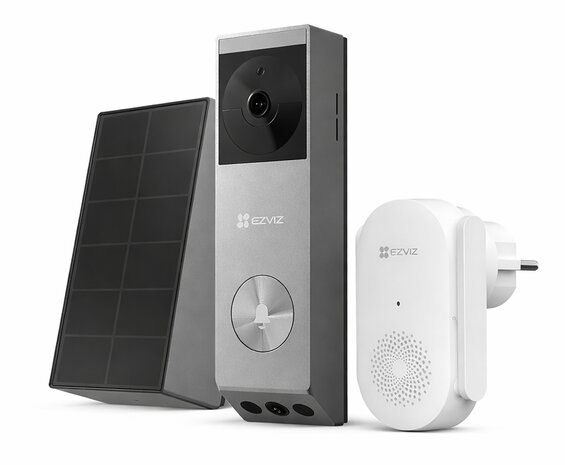Ezviz EP3x Pro slimme videodeurbel op batterijen met chime + zonnepaneel 2K