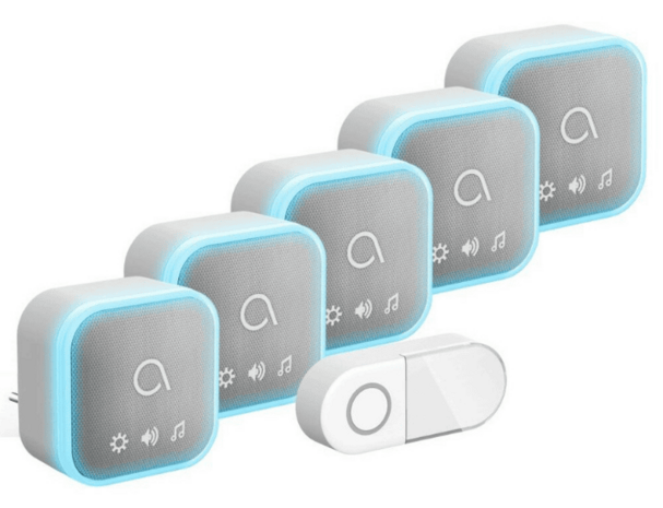 Avidsen 102512-5 Sona-T Plug-In draadloze deurbel met 5 ontvangers voor stopcontact