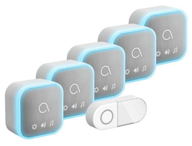 Avidsen 102508-5 Sona-T Battery draadloze deurbel met 5 ontvangers op batterijen