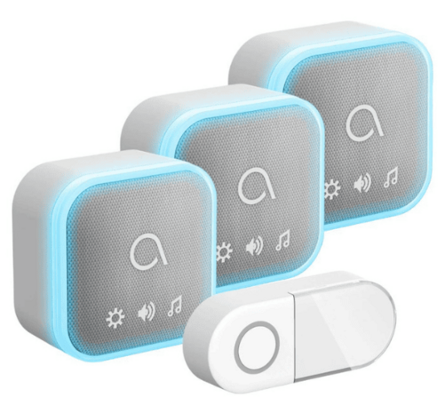 Avidsen 102508-3 Sona-T Battery draadloze deurbel met 3 ontvangers op batterijen
