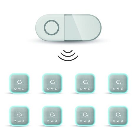 Avidsen 102508-3 Sona-T Battery draadloze deurbel met 3 ontvangers op batterijen uitbreidbaar