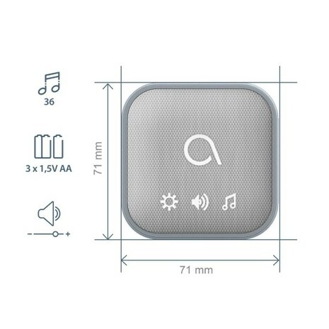 Avidsen 102508-3 Sona-T Battery draadloze deurbel met 3 ontvangers op batterijen ontvanger