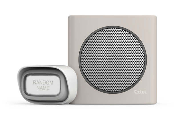 Extel diBi flash soft brown draadloze deurbel 081739 bruin voorkant beldrukker ontvanger