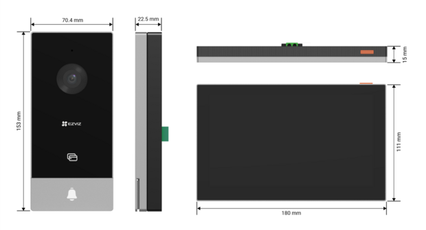 Ezviz HP5 Smart Home bedrade videodeurbel met scherm + app
