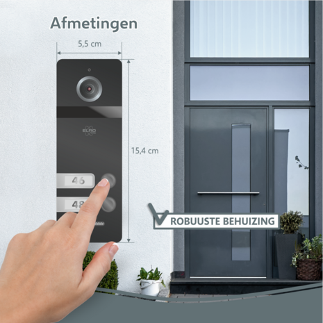 Elro Pro Full HD PV40 bedrade intercom met camera voor 2 appartementen