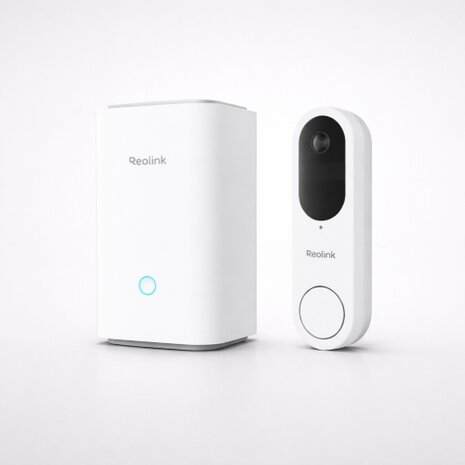 Reolink Smart 2K bedrade/draadloze oplaadbare slimme wifi videodeurbel wit + Home Hub