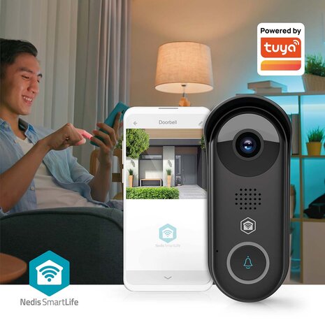 Nedis SmartLife WIFICDP11BK bedrade&nbsp;slimme Wi-Fi videodeurbel