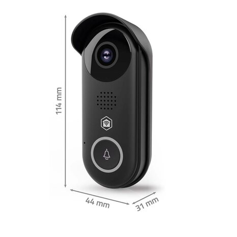 Nedis SmartLife WIFICDP11BK bedrade&nbsp;slimme Wi-Fi videodeurbel afmetingen