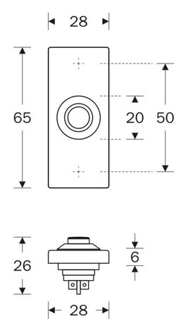 Artitec 95458 beldrukker rechthoekig messing pvd goud afmetingen